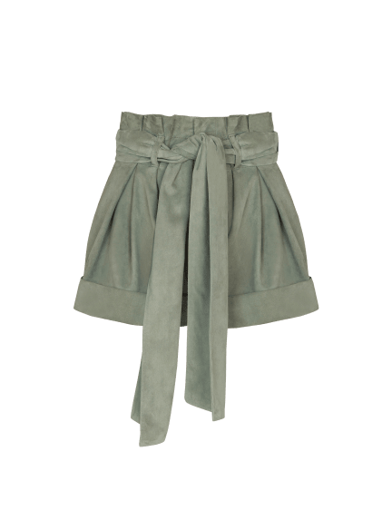 Suede high-waisted shorts