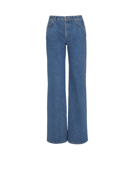 Straight-leg denim jeans