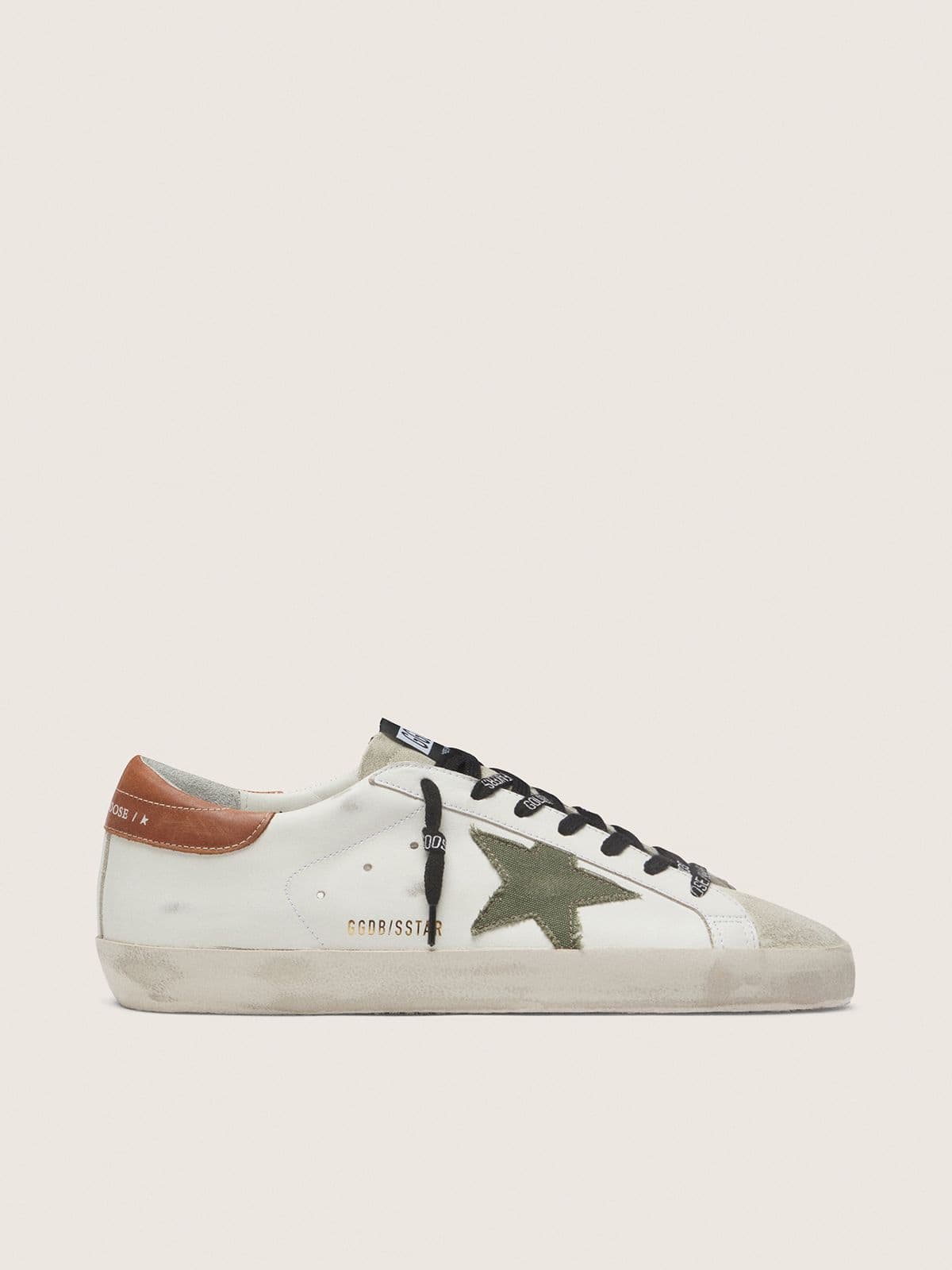 Men's Super-Star with star in olive green canvas
