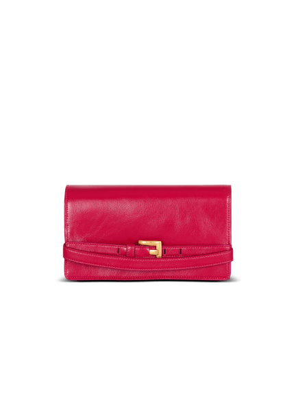 Shuffle calfskin wallet with chain