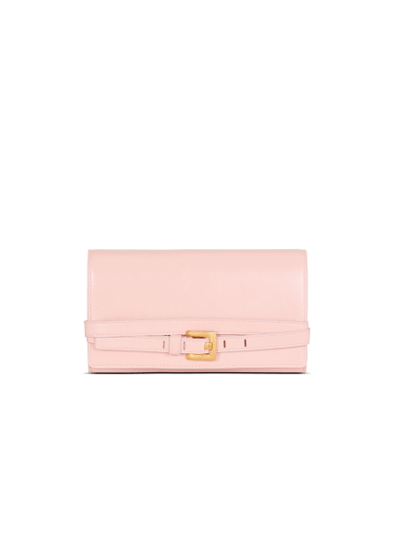 Shuffle calfskin wallet with chain