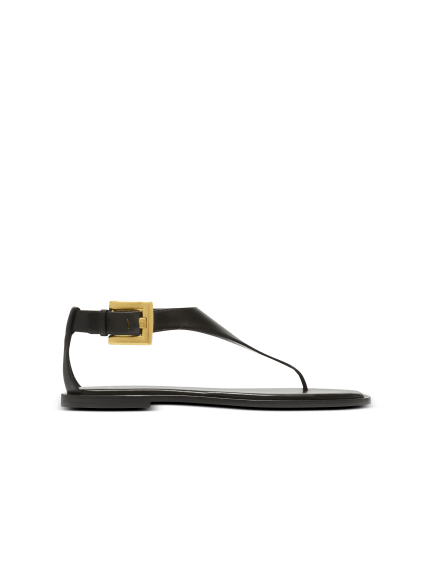 Anthem flat toe-post sandals in lambskin leather