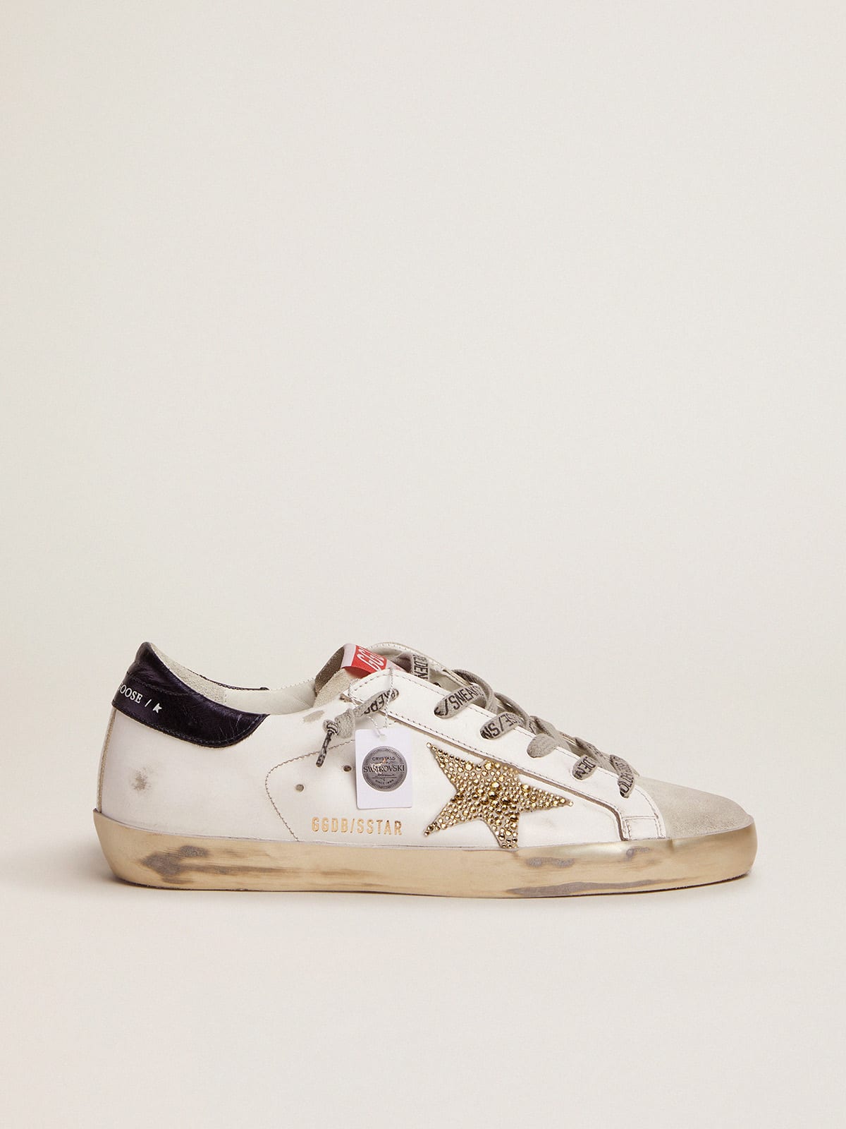Women’s Super-Star with blue heel tab and Swarovski crystal star
