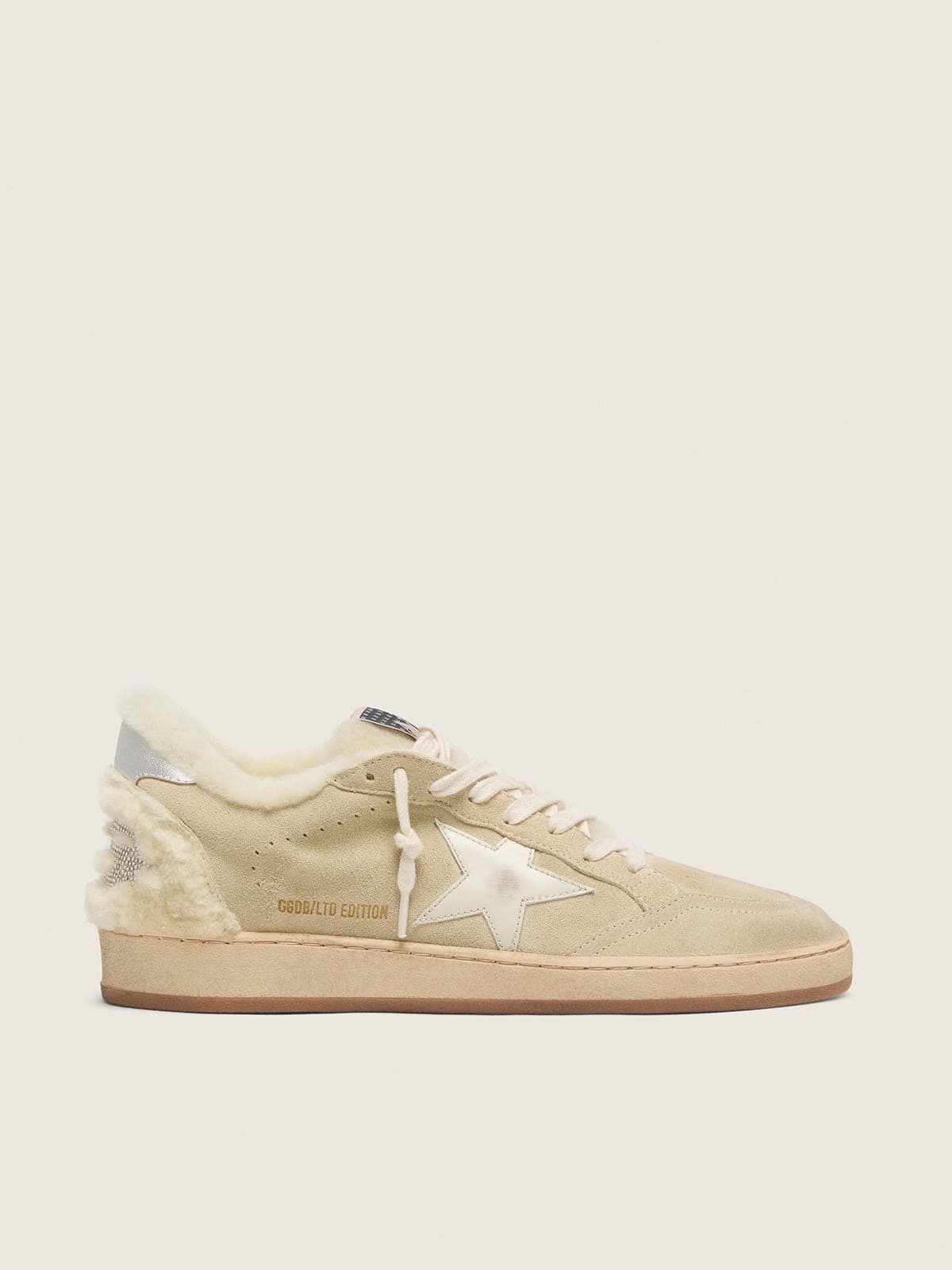 Women's Ball Star in suede and shearling with white patent leather star