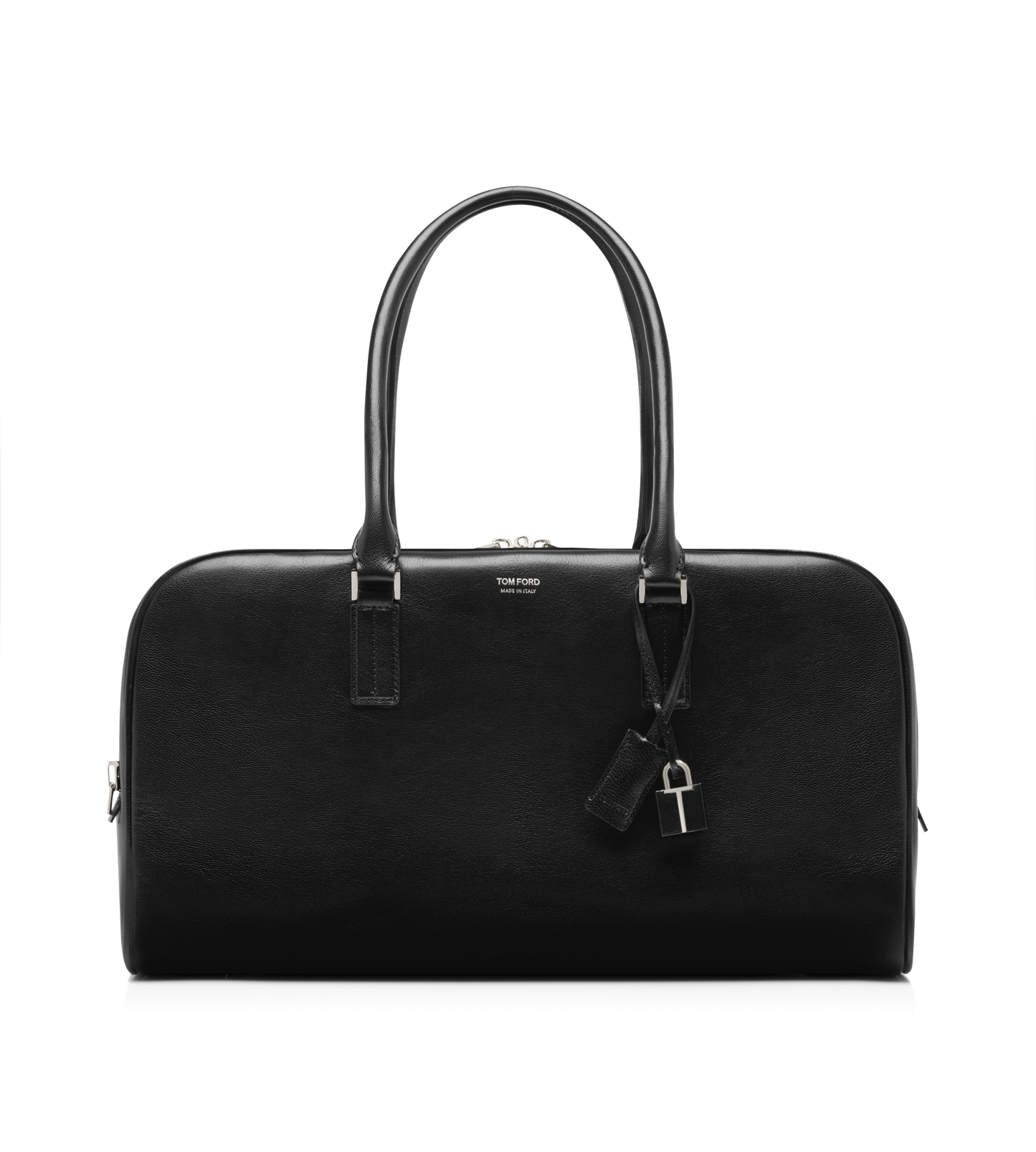 Supple Grain Leather Double Zip Bowling Bag