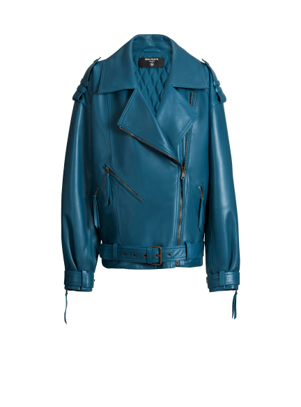 Lambskin leather biker jacket