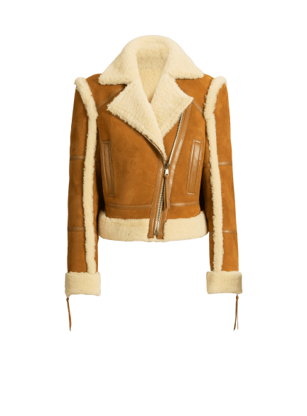 Shearling biker jacket