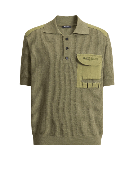 Balmain Vintage Utility ribbed knit polo