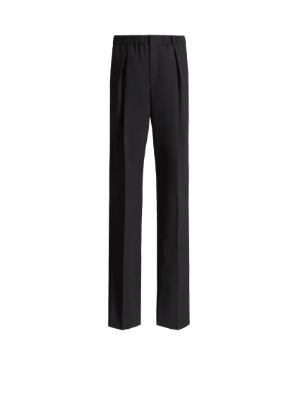 Wool trousers with elasticated waist