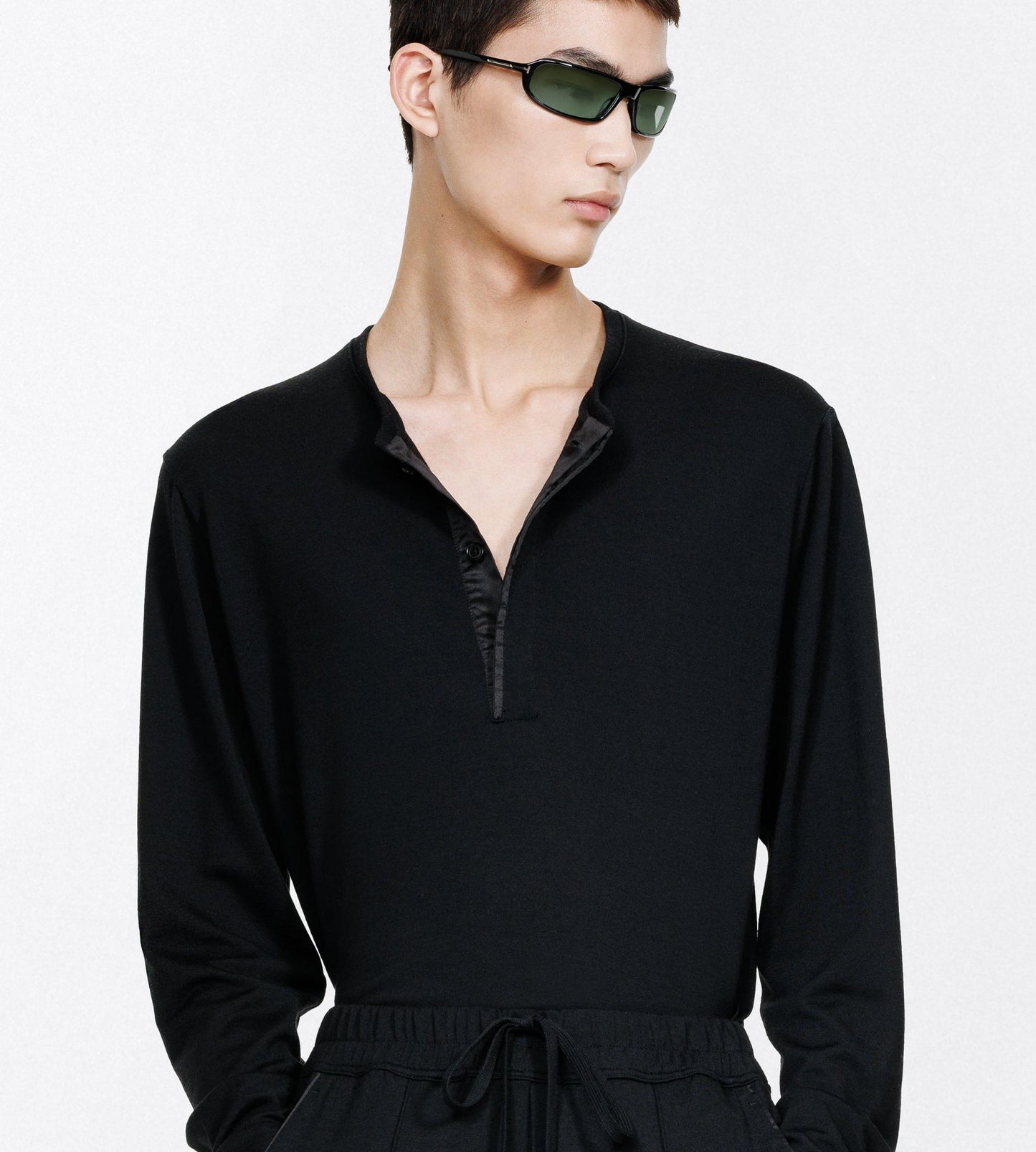 Wool Silk Cashmere Blend Henley