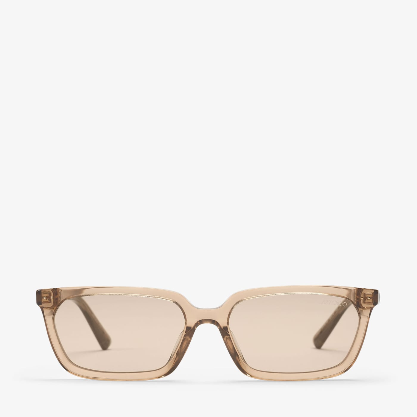 Josi Transparent Tan Rectangular Sunglasses