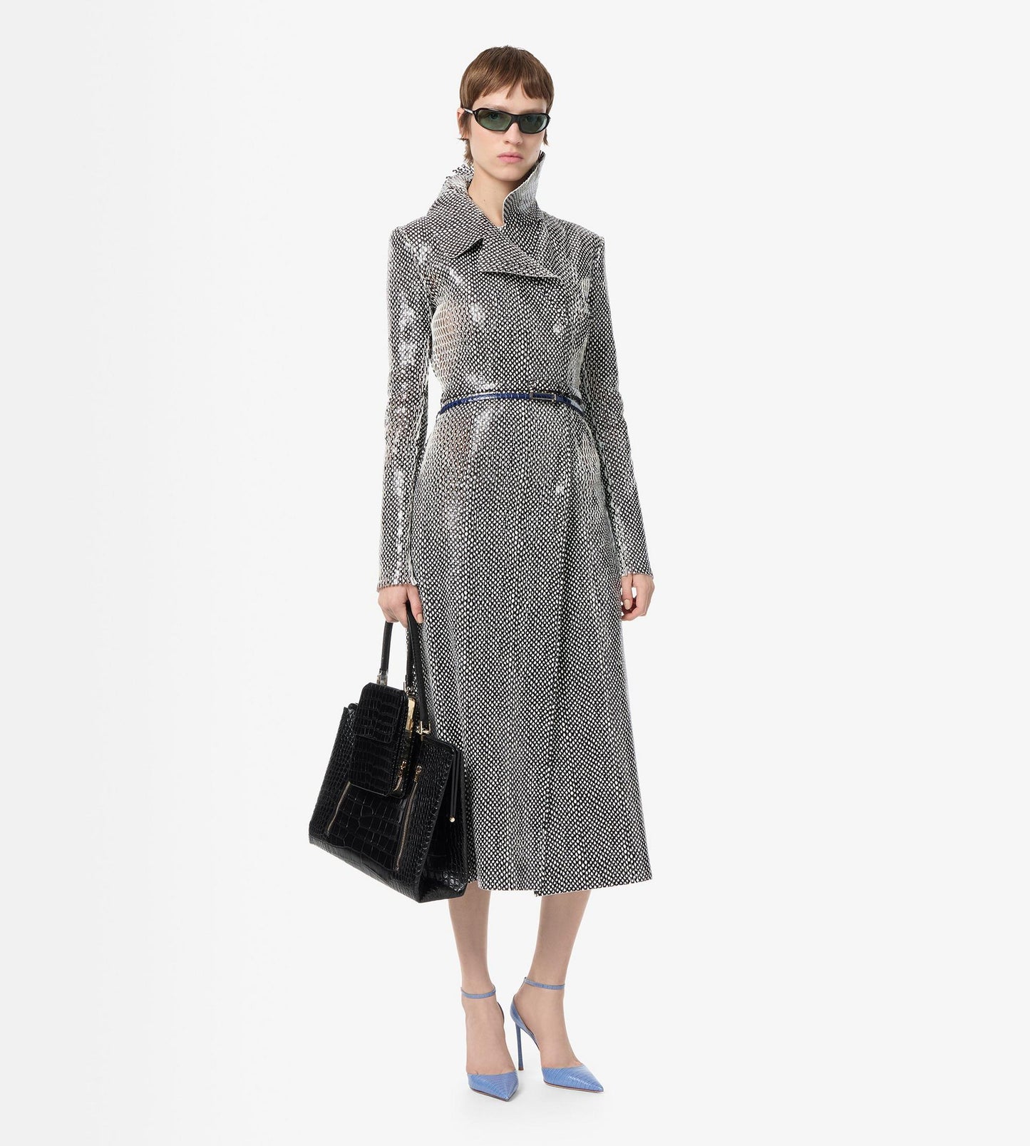 Soft Printed Crocodile Leather Patrick Shoulder Bag