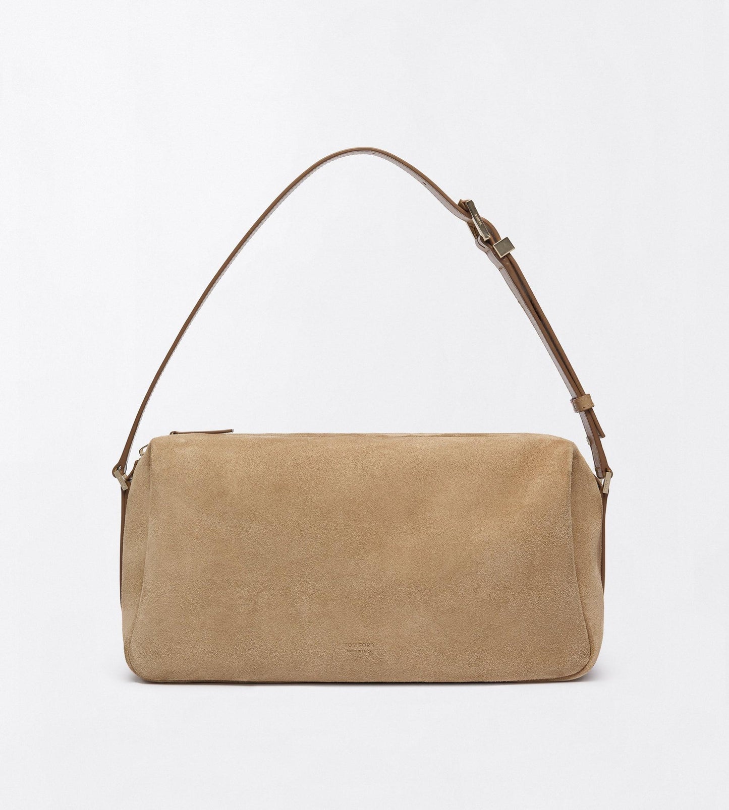 Suede Leather T Loop Shoulder Bag