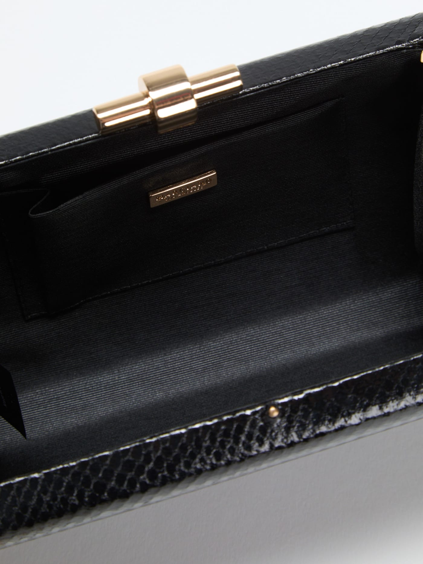 Gold-Tone Python Clutch