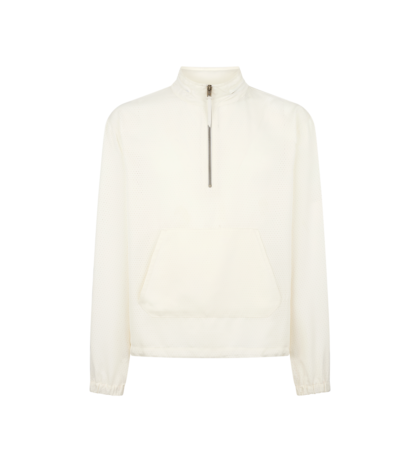Perforated Dot Silk Twill Half Zip