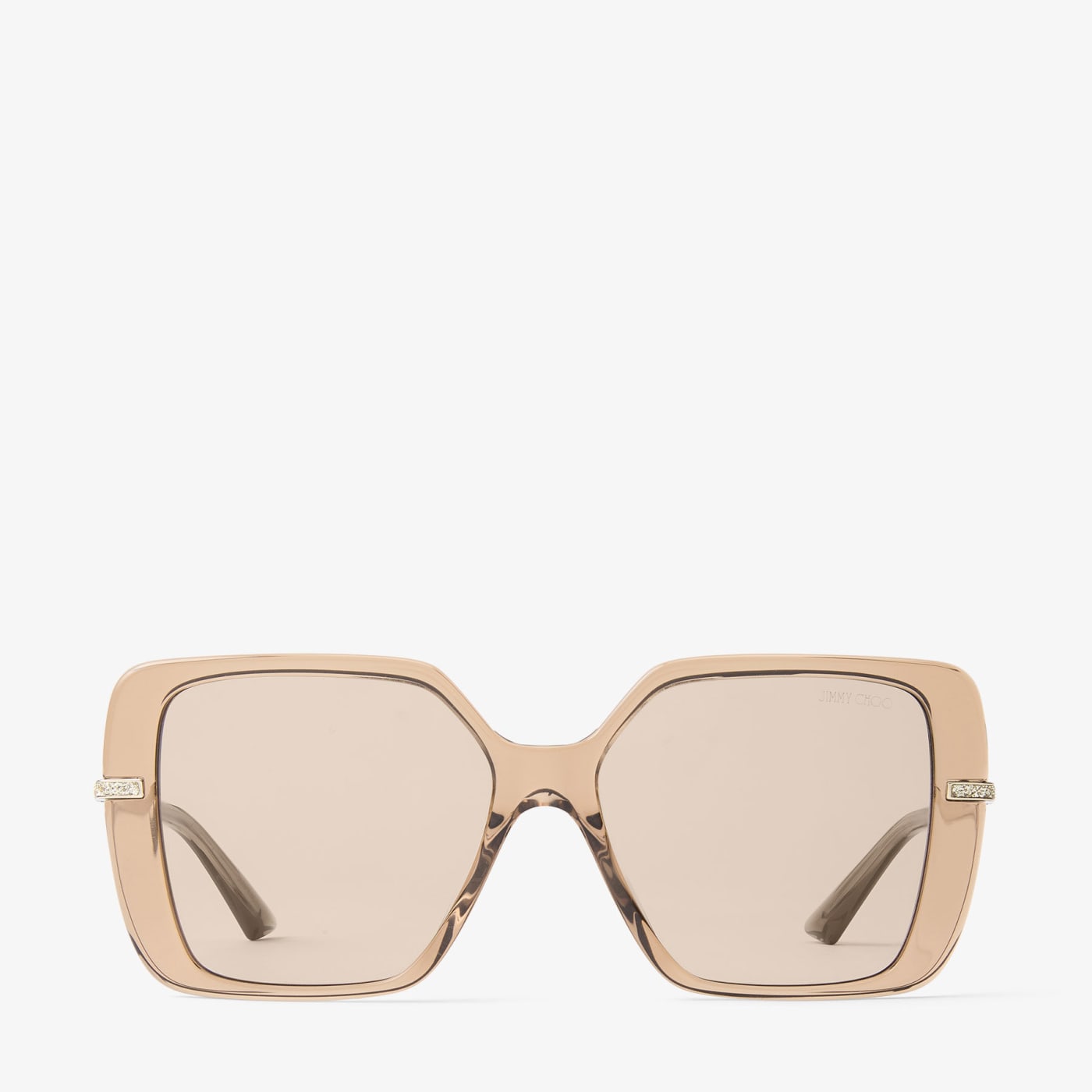 Pati Transparent Tan Square Sunglasses
