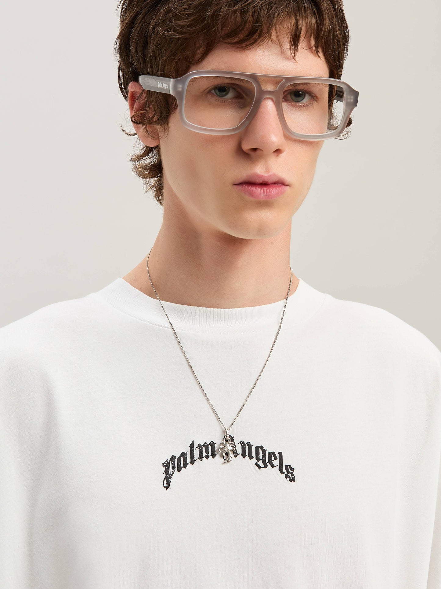 Back Curved Logo Over Tee Off White Bl