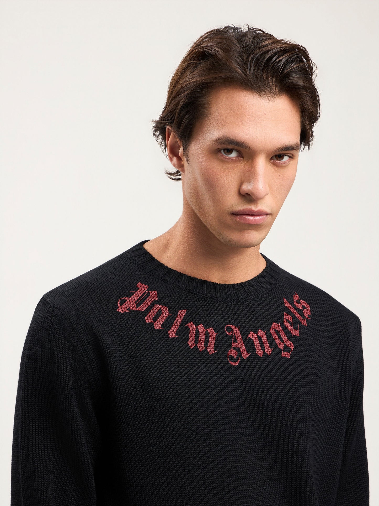 Curved Logo Knit Sweater