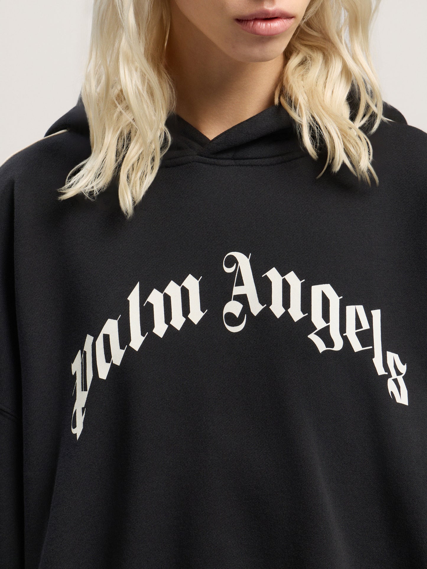 Curved Logo Track Crop Hoodie