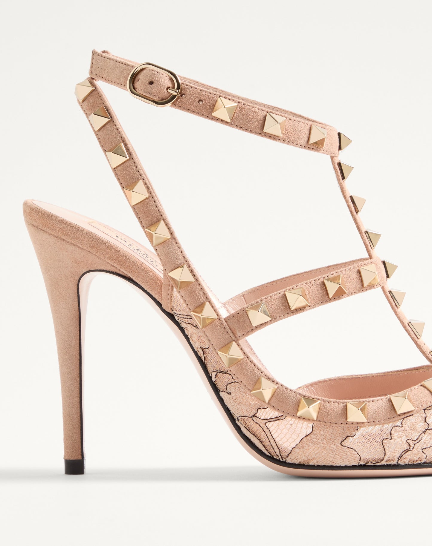 Rockstud Lace Pump With Straps 100mm