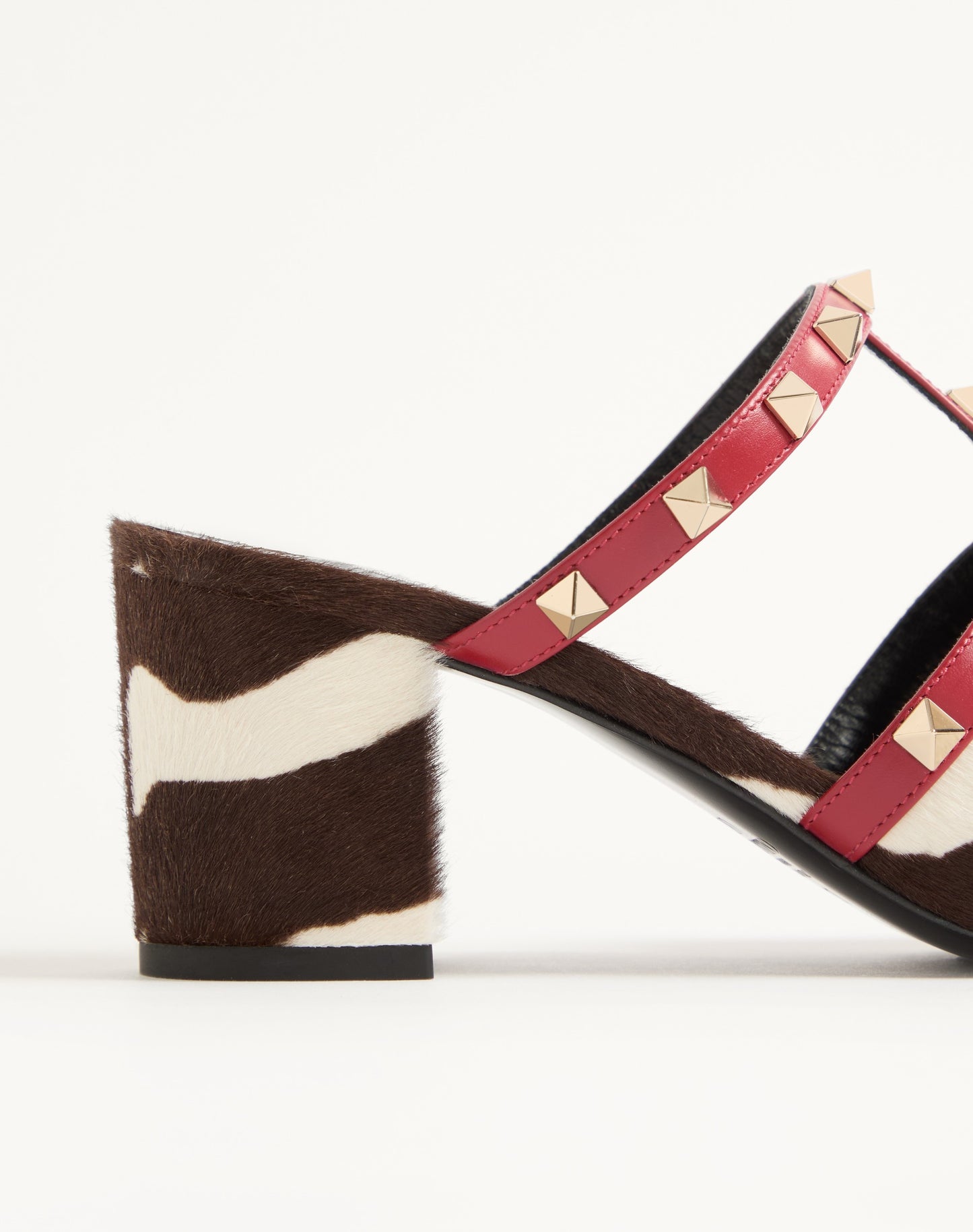 Rockstud Slide Sandal In Pony-effect Calfskin 60mm