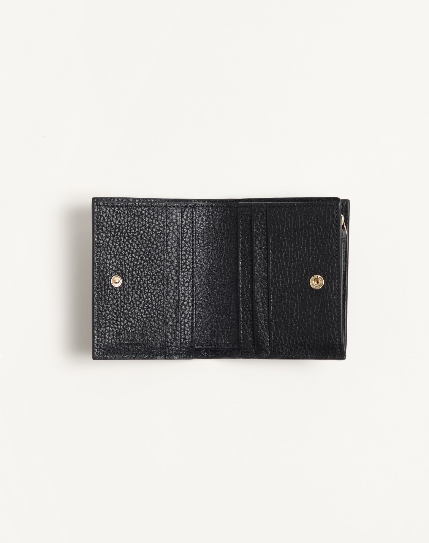 Rockstud Wallet In Grainy Calfskin
