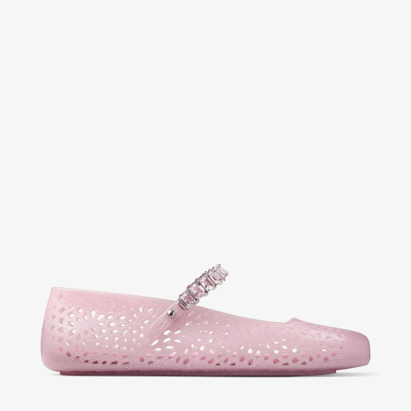 The Jelly Cotton Candy Jelly Ballerina Flats with Crystal Embellishment
