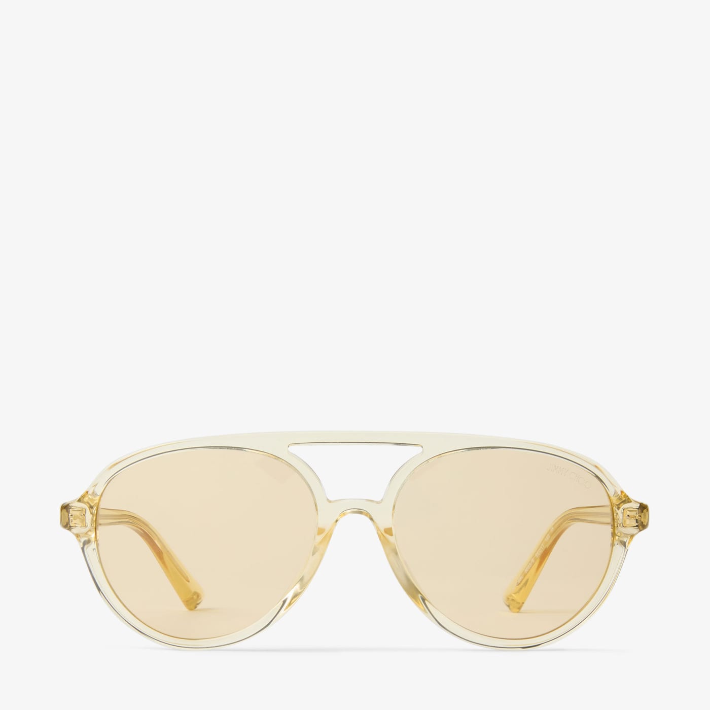 Vira Transparent Yellow Aviator Sunglasses