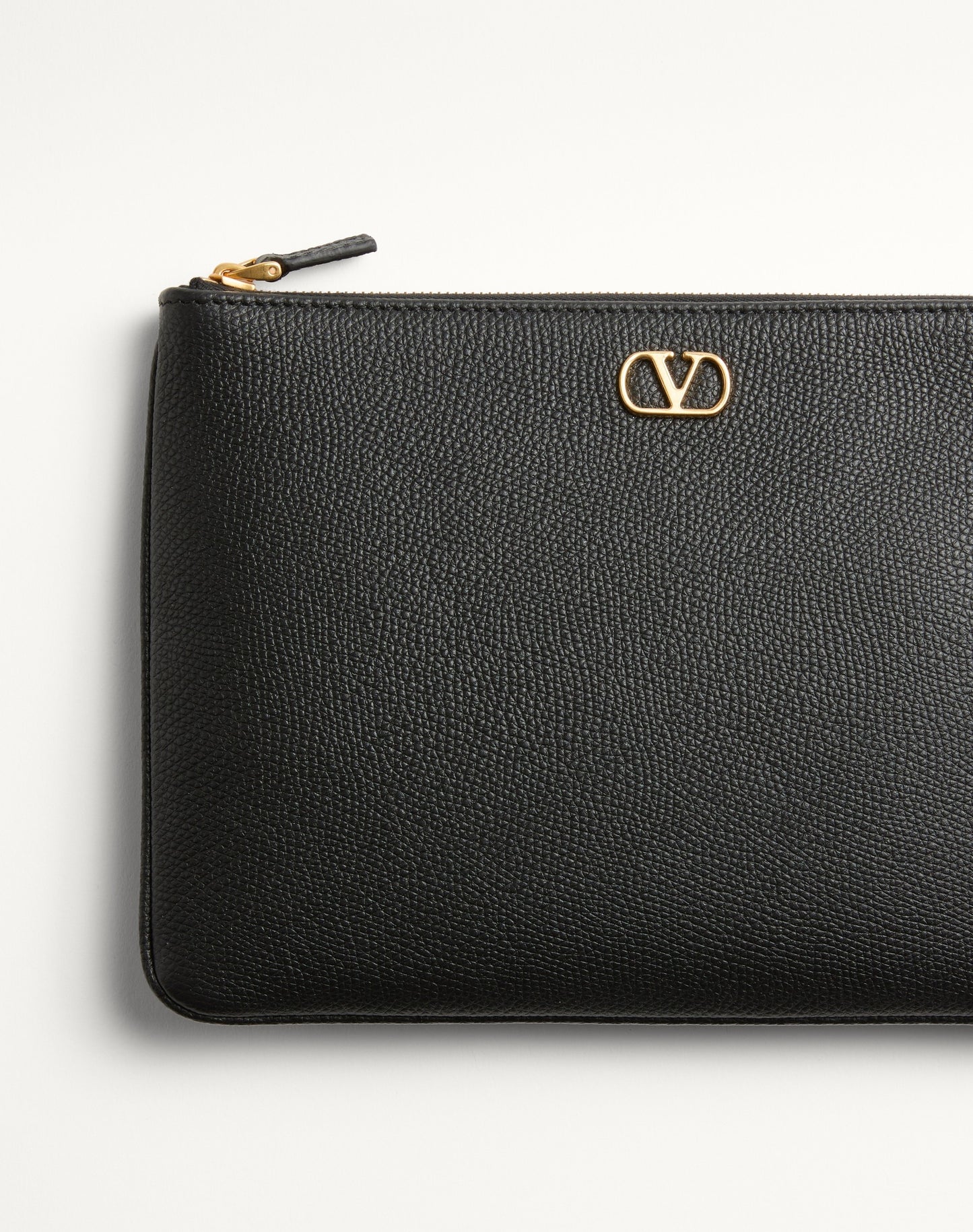 Vlogo Signature Grainy Calfskin Clutch Bag