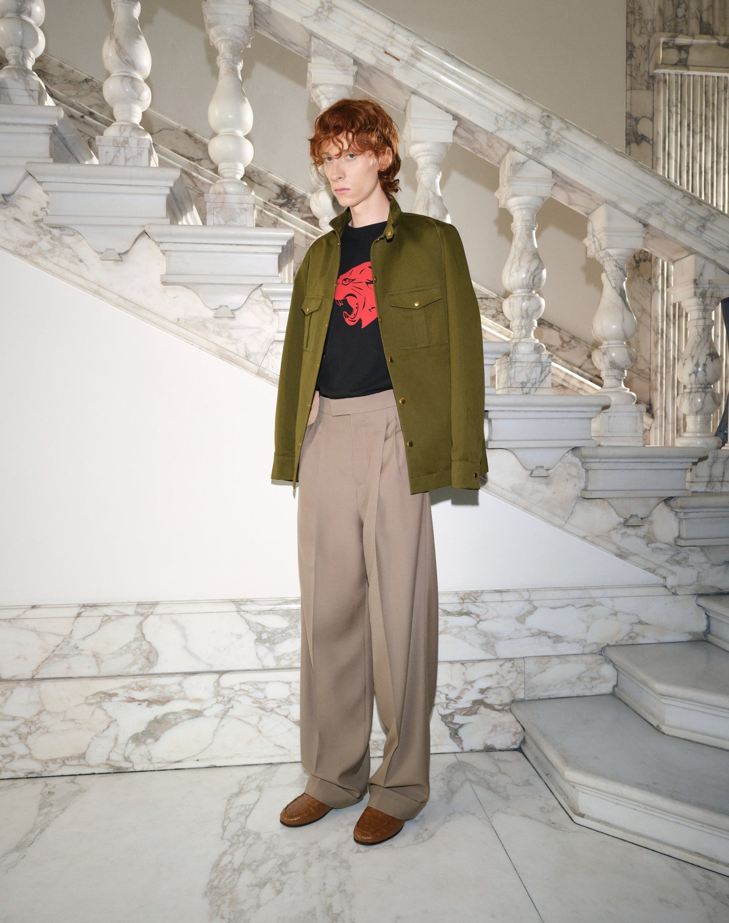 Valentino Cotton T-shirt With Panther Print