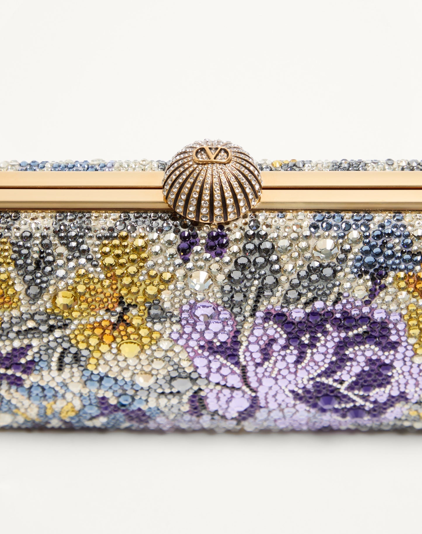 Valentino Garavani Carry Secrets Minaudiere With Flowerism Rhinestone Motif