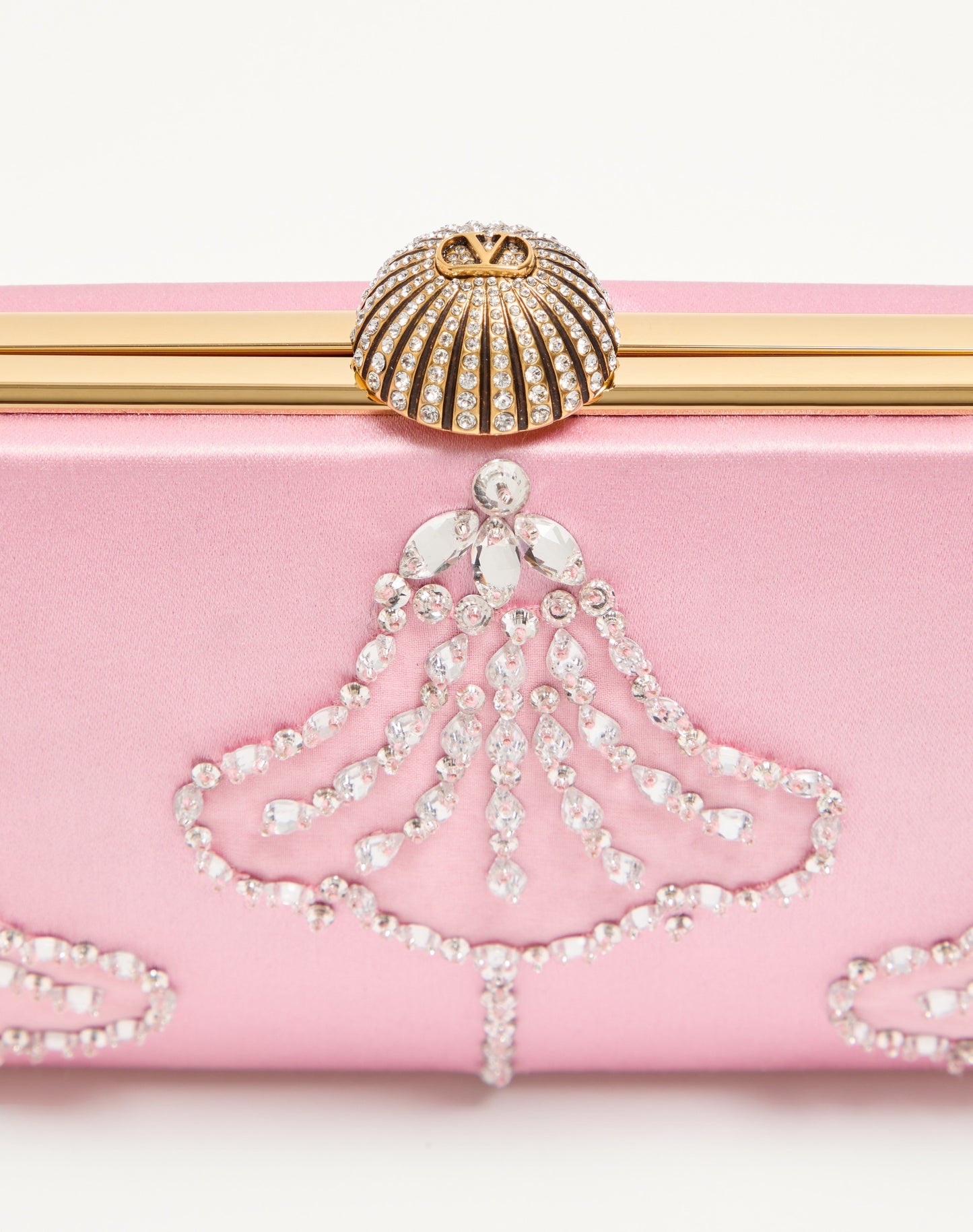 Valentino Garavani Carry Secrets Satin Minaudiere With Floral Pattern Embroidery