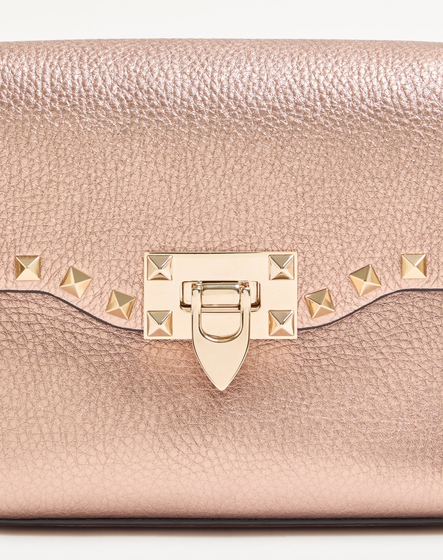 Valentino Garavani Rockstud Small Crossbody Bag In Laminated Grainy Calfskin Leather