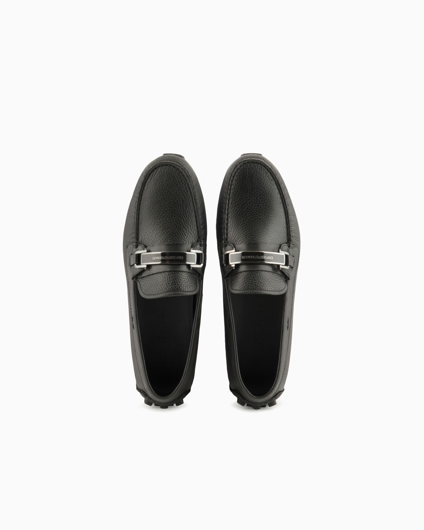 Pebbled leather stirrup loafer man