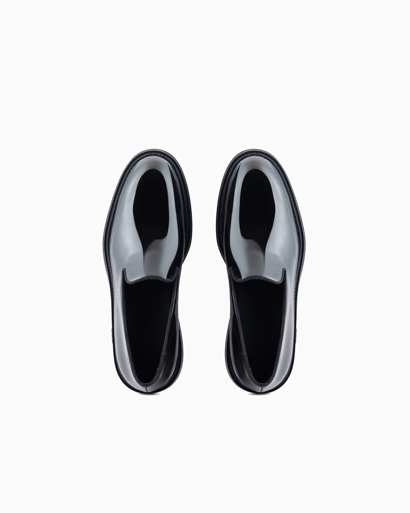 Patent leather slip-on loafers for man