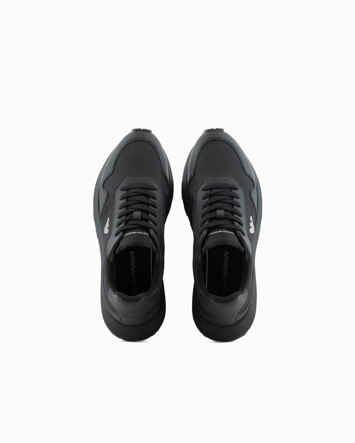 Recycled nylon sneaker saffiano detail man