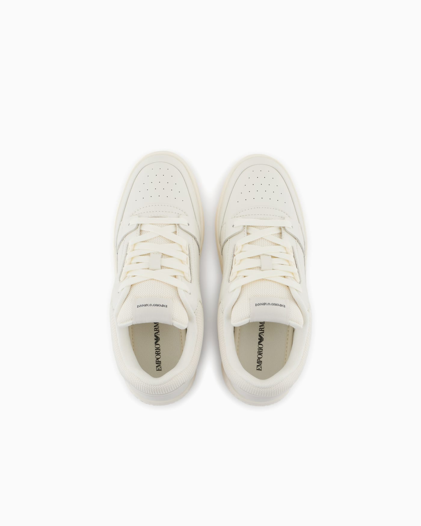 Leather and mesh sneakers with contrasting details