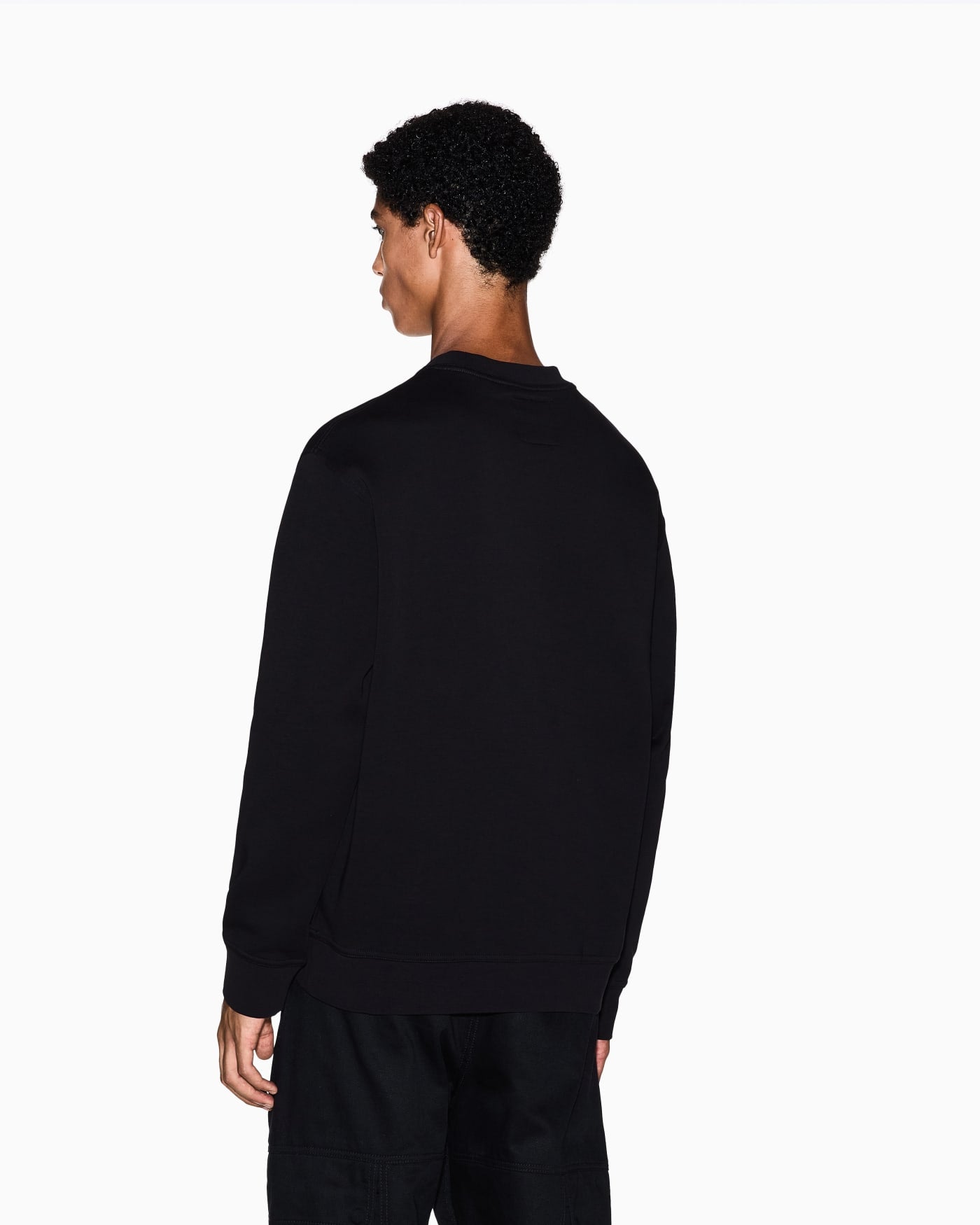 Crew neck sweatshirt in stretch cotton with logo Icon