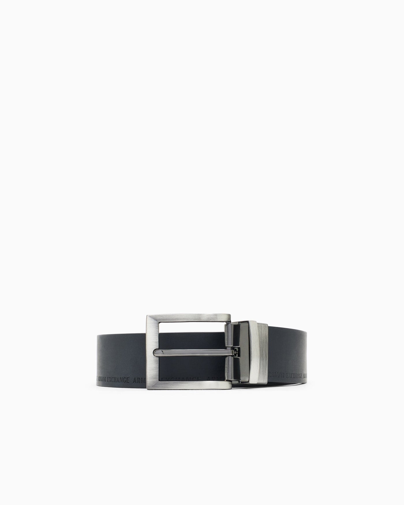 Leather belt with logo