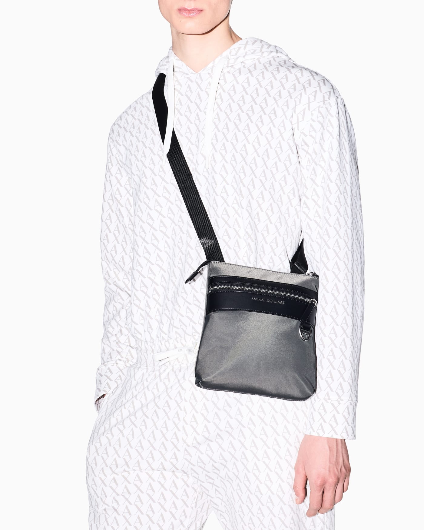 Crossbody bag in technical fabric