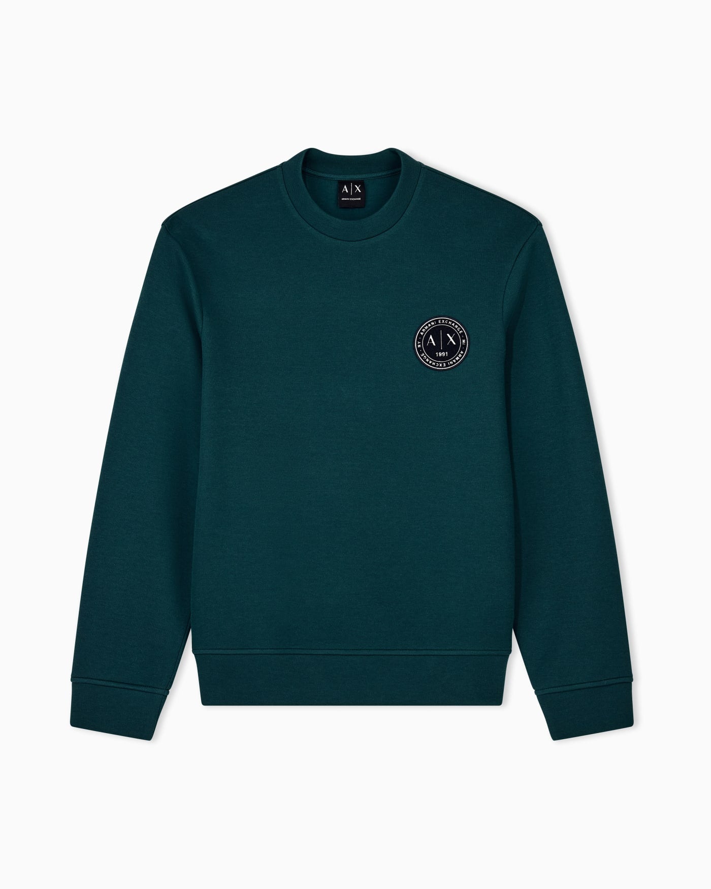 sweatshirt in bonded stretch cotton piquet