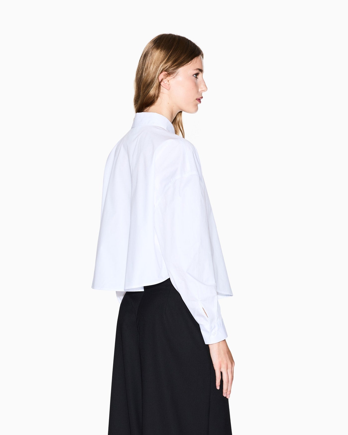 Cropped organic cotton shirt woman