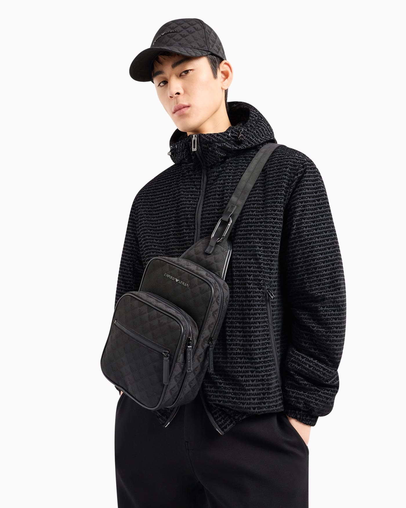 Jacquard one-shoulder backpack man