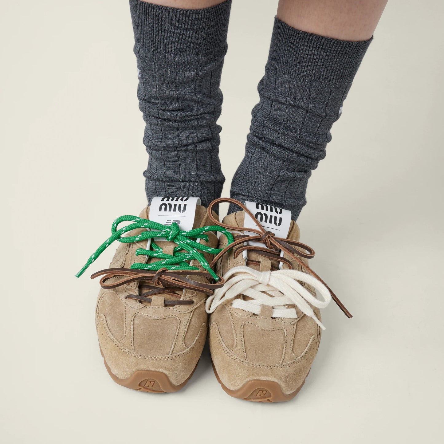 New Balance X Miu Miu 530 SL faded suede mules