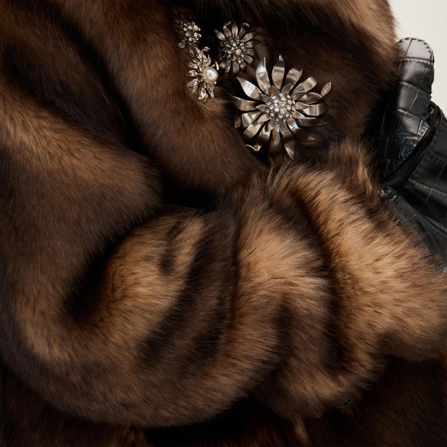 Double-breasted shearling jacket