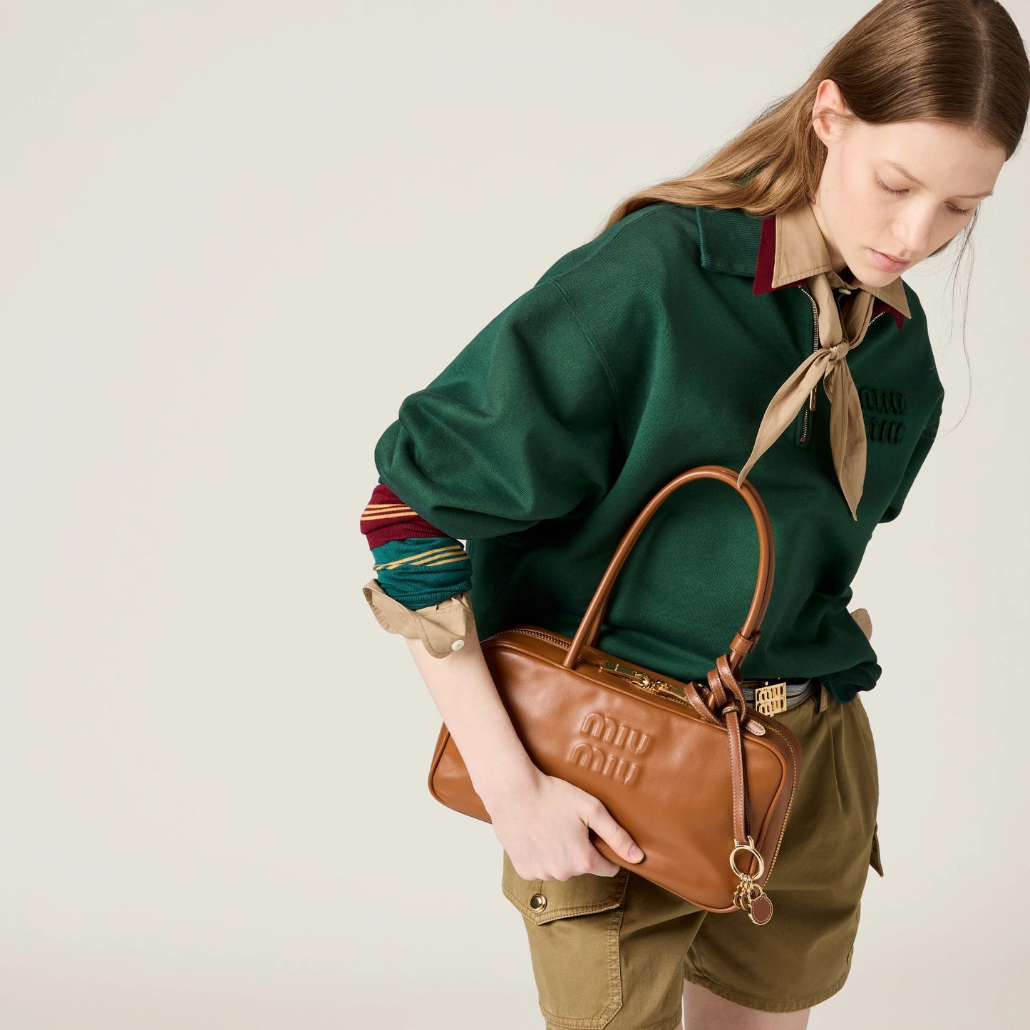 Beau leather top-handle bag