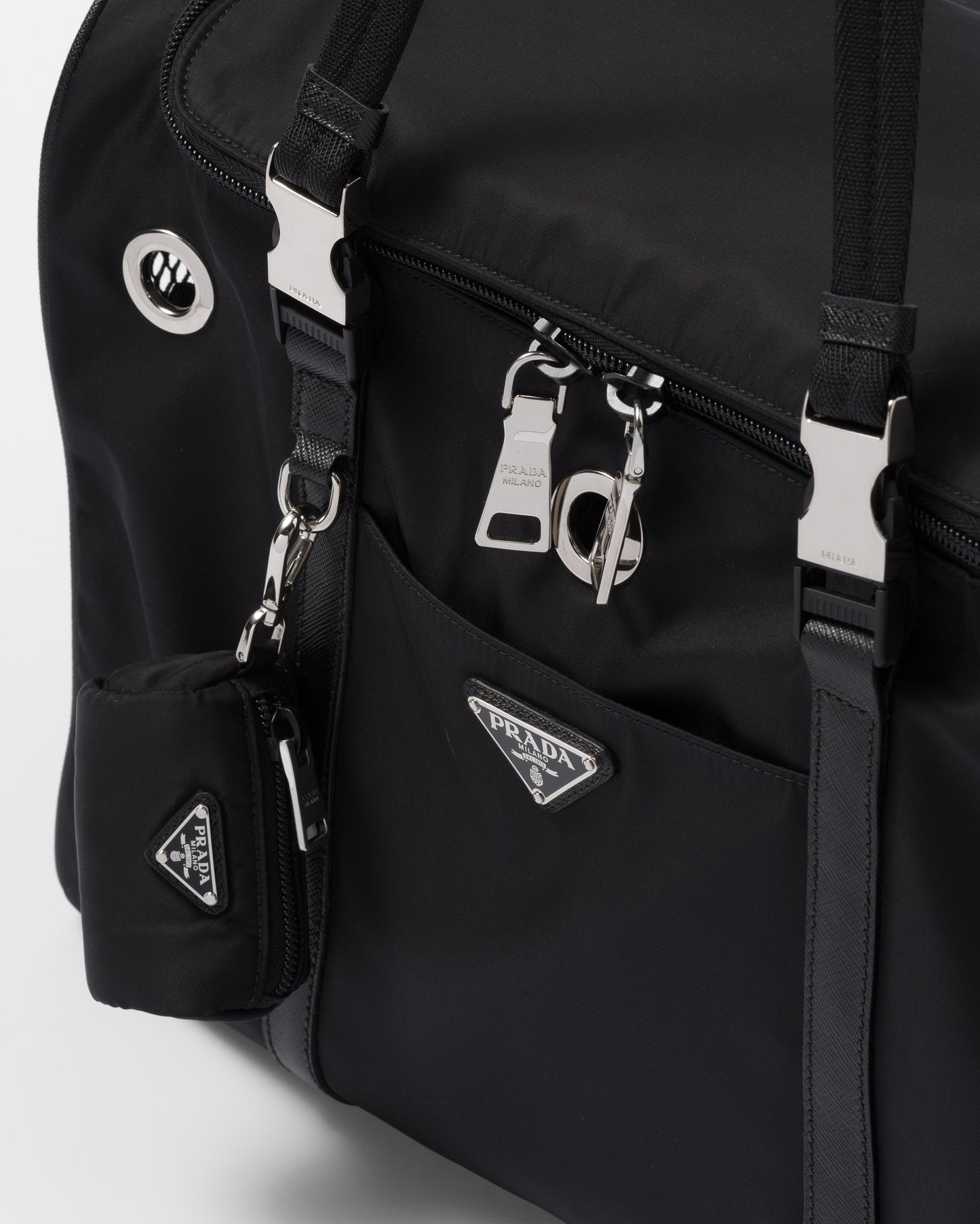 Re-Nylon and Saffiano leather pet bag