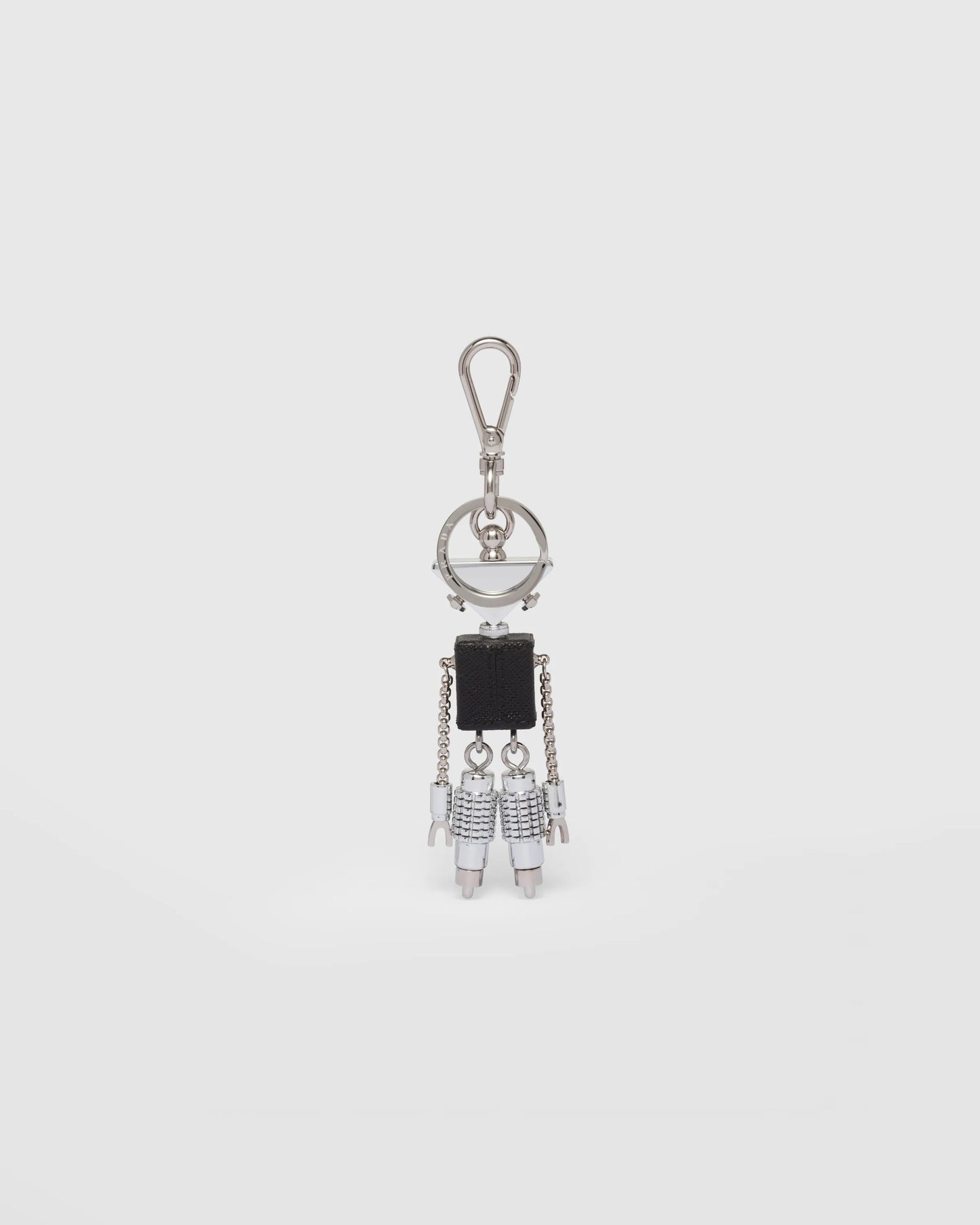 Robot Saffiano leather keychain charm