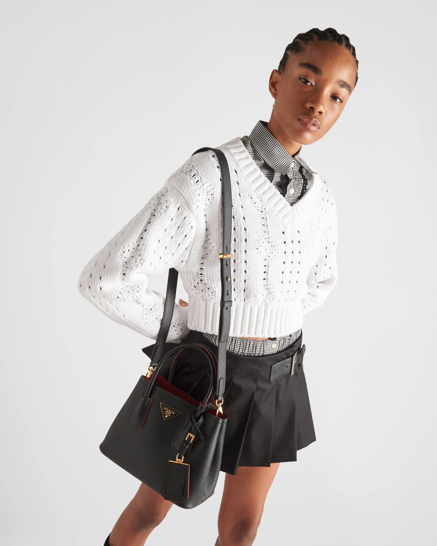 Prada Double small Saffiano leather bag