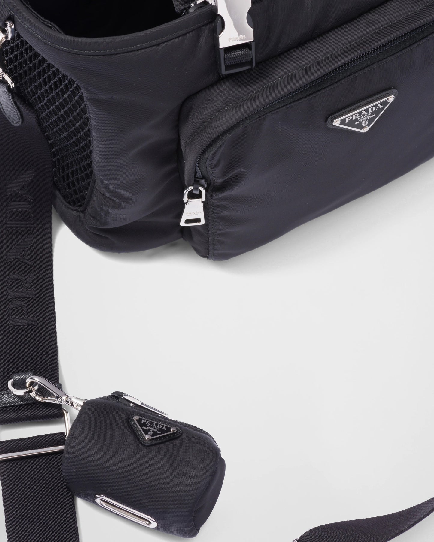Re-Nylon and Saffiano leather pet bag